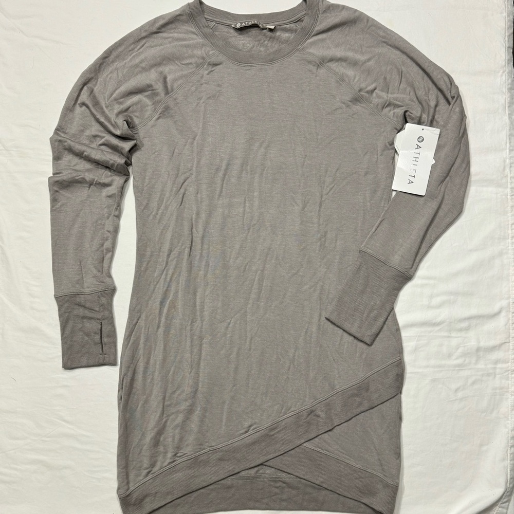 Athleta Gray Criss Cross short Dress Casual Coverup cottagecore athleisure coast
